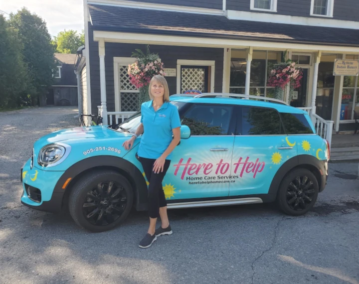 Vicky-and-car-outside-kettleby-bakery-aug-2021 Vicky-and-car-outside-kettleby-bakery-aug-2021